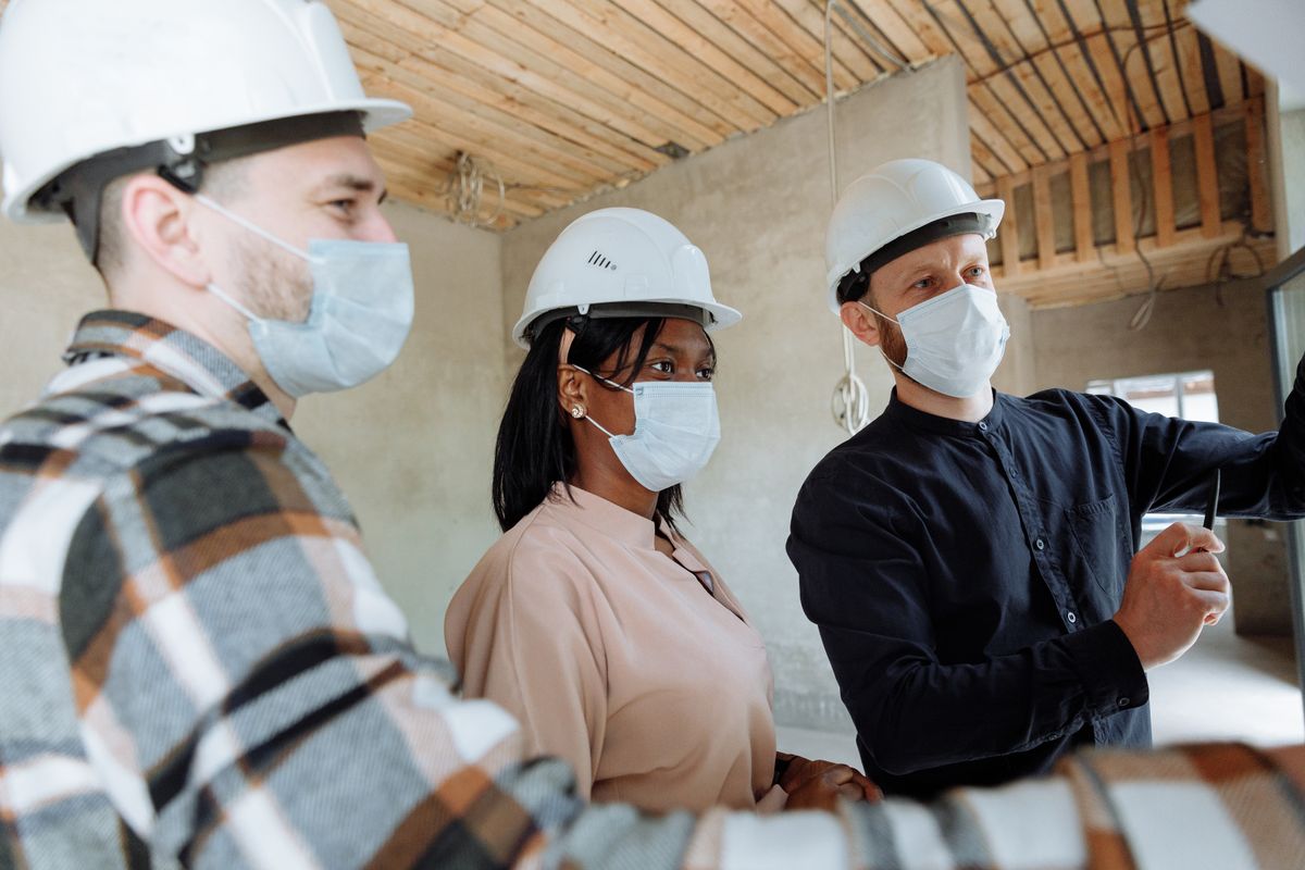 Main contractors planning a commercial strip-out project in a Walthamstow office building